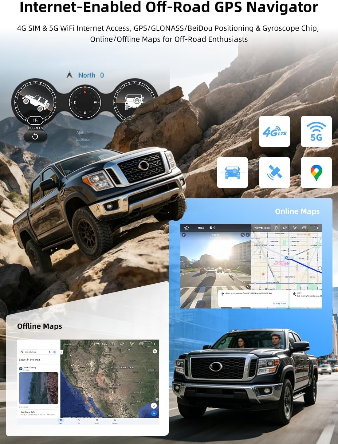 Dasaita 9″ QLED Car Stereo for Nissan Titan 2016-2020 CarPlay 4G LTE Bluetooth