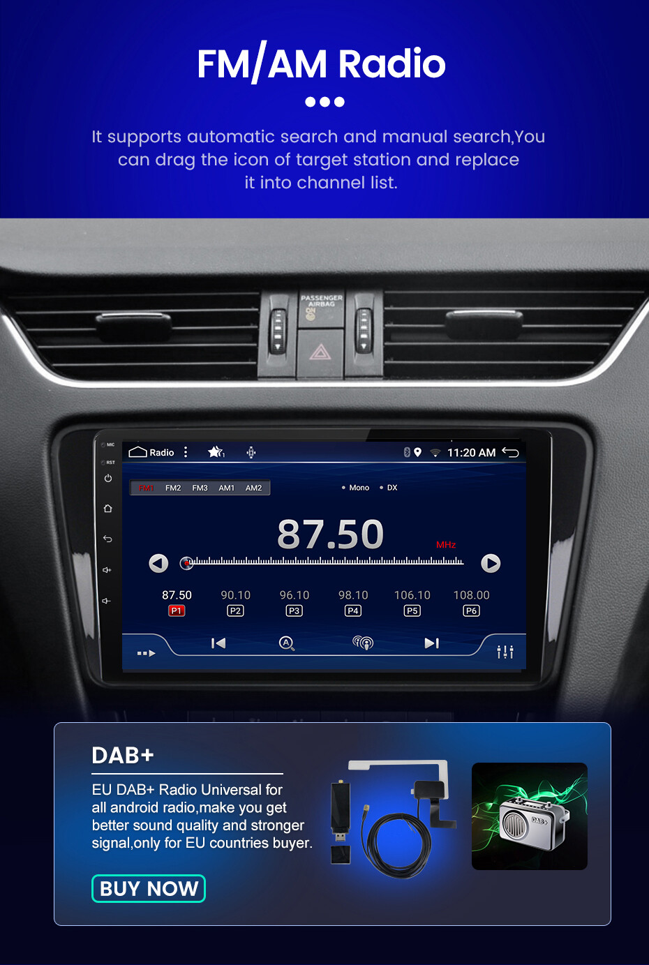 8 CORE FOR Ford Transit Custom 2013-2019 CarPlay Car Stereo GPS DSP Navi 4G+64GB