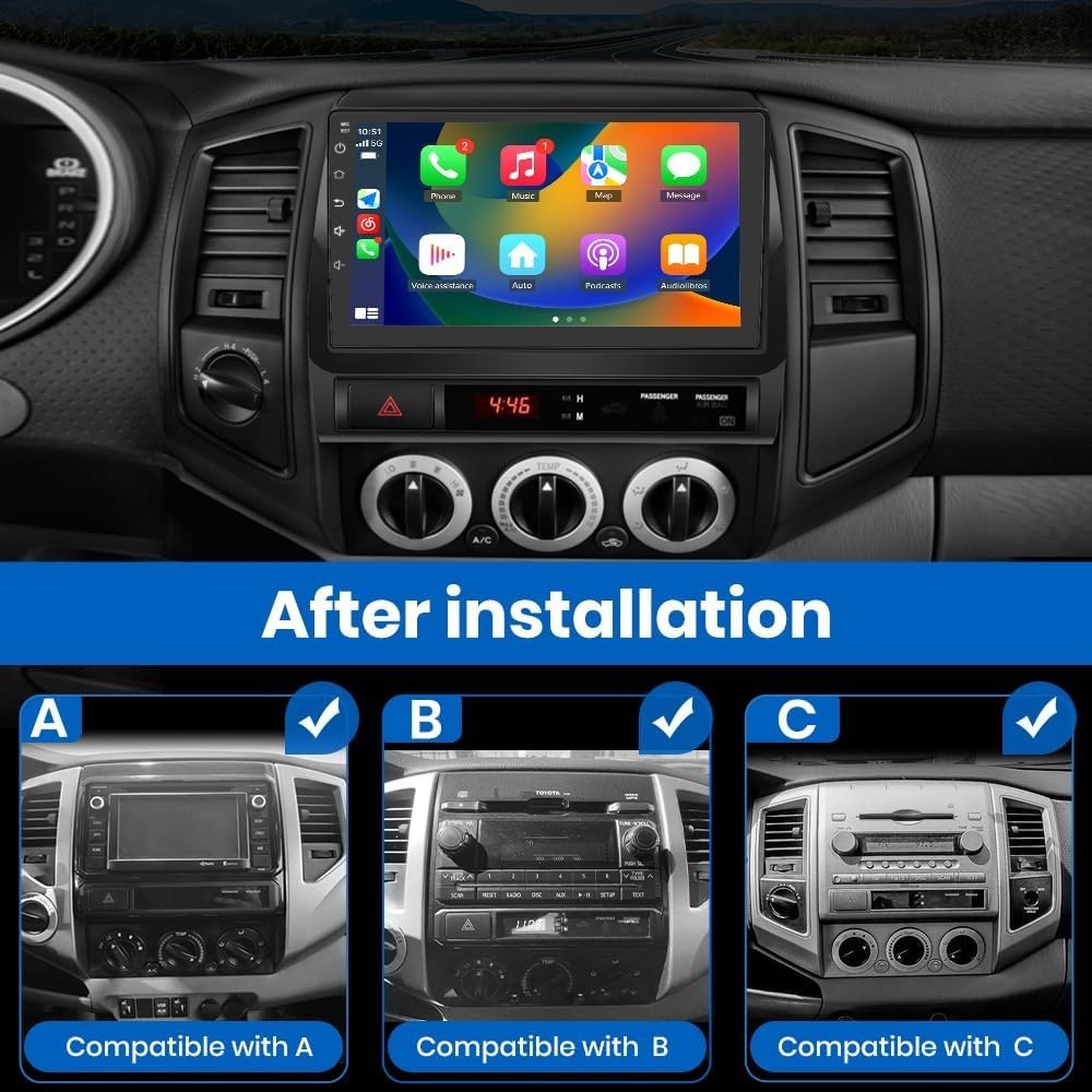 Junsun Car Radio for Toyota Tacoma 2005-2015 4GB RAM 64GB ROM 9 inch