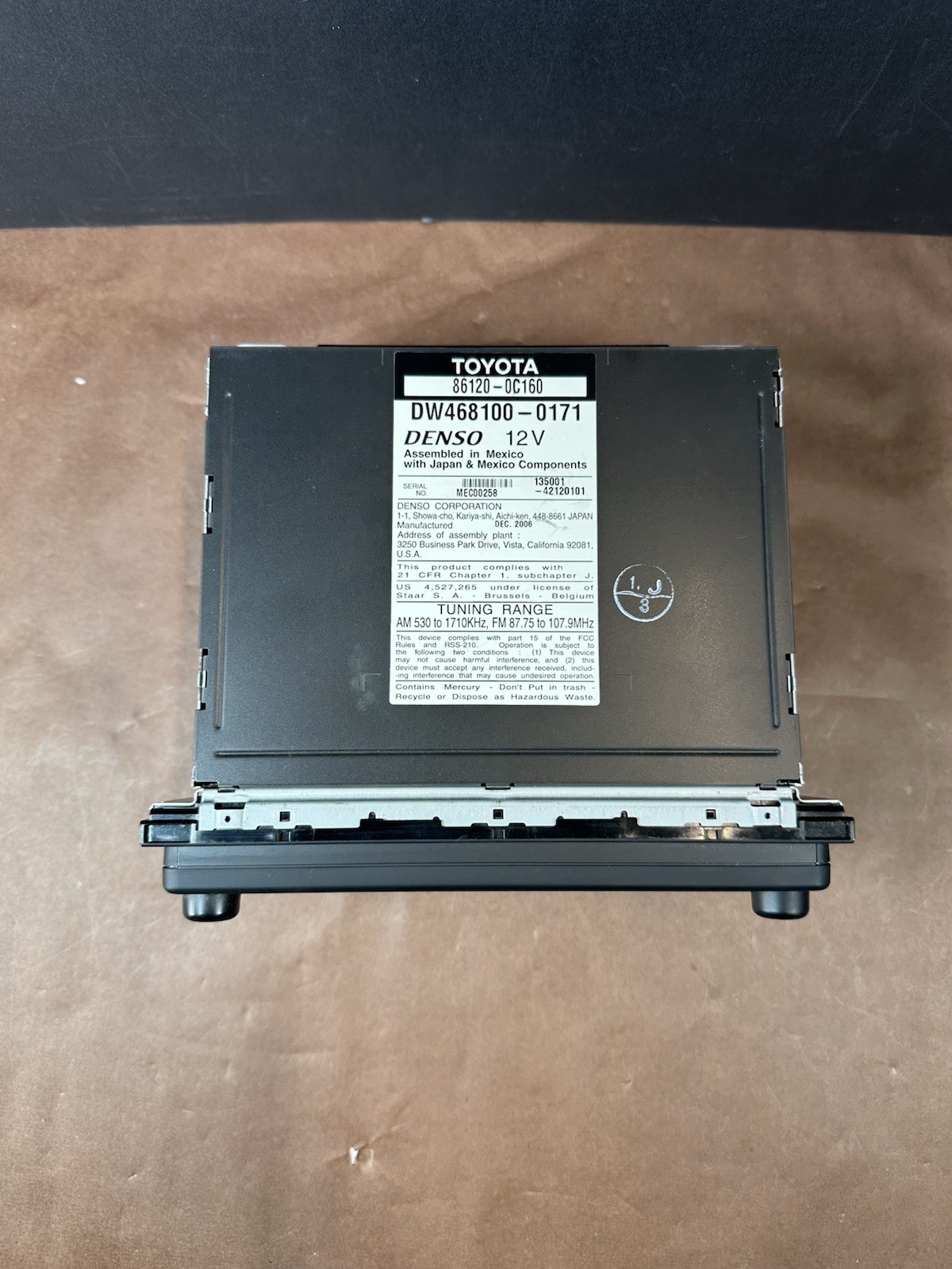 04-07 Toyota Tundra Sequoia AM FM JBL E7006 Navigation 86120-0C160 DW468100-0170