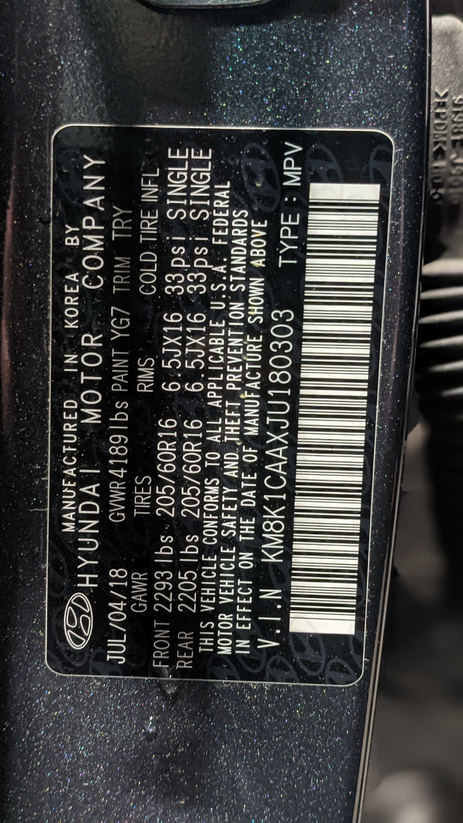 2018 HYUNDAI KONA 2.0L AWD RADIO RECEIVER ASSEMBLY STEREO 96160J9020TMT 18 19 20