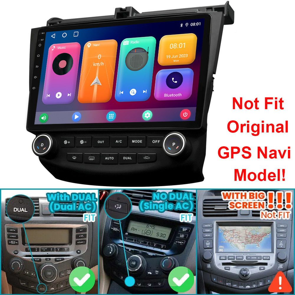 10.6″Android 13 Carplay Car Stereo for Honda Accord 2008-13 Radio GPS 64GB + DVR
