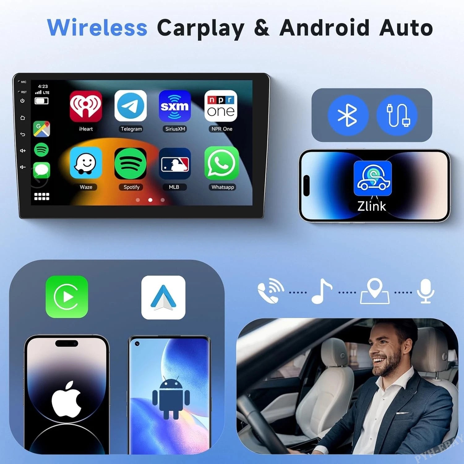 For Toyota Prius 2003-2009 Android 13 Apple Carplay Radio Stereo GPS Navi WIFI