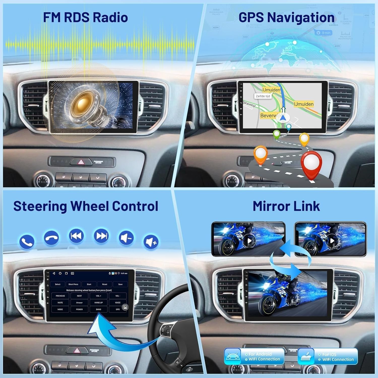 Car Radio Stereo Carplay For 2016-2019 Kia Sportage EQ Carplay