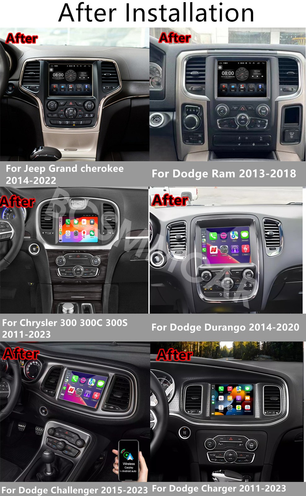 Android 14 Car Multimedia Player Touch Screen Fit For Dodge Challenger 2015-2023