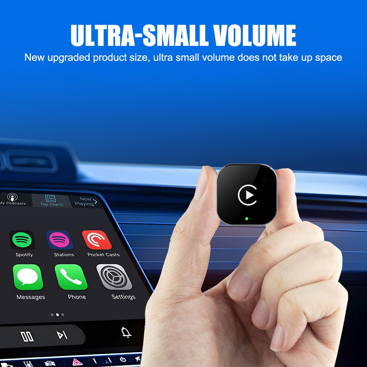2-IN-1 USB Car Auto Wireless CarPlay Adapter Android Wireless Dongle Plug ＆ Play