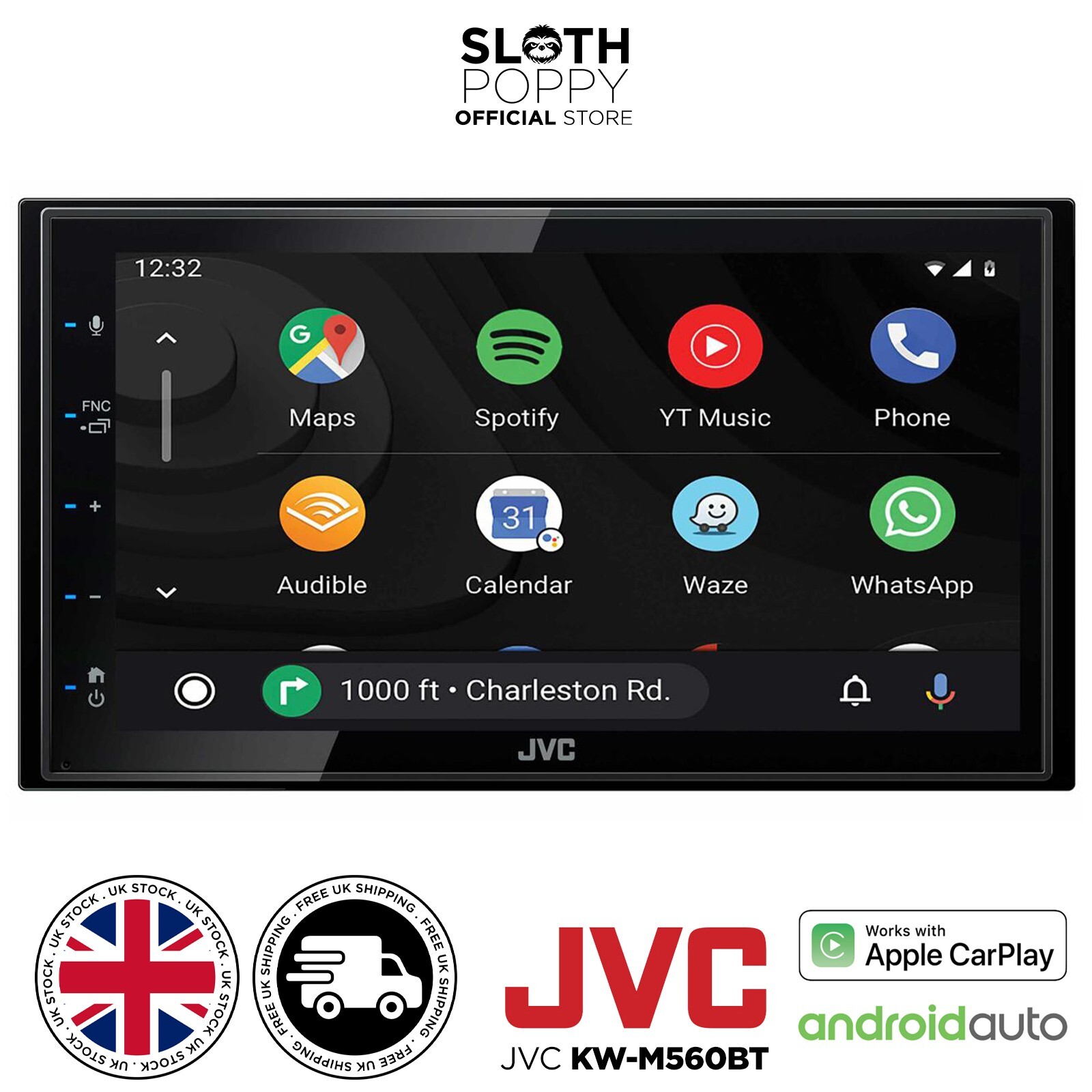 JVC KW-M560BT JJ5 6.8” Car Stereo w/ Apple CarPlay, Android Auto, Bluetooth A2DP