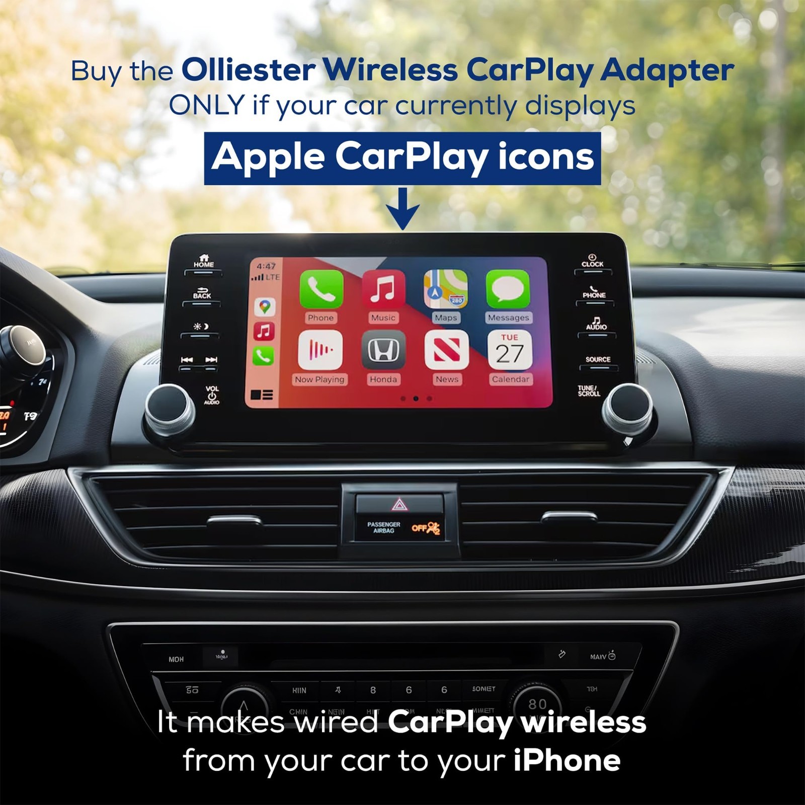 Wireless CarPlay Adapter for Apple iPhone No Latency from iOS 10+ Cosmic Gray