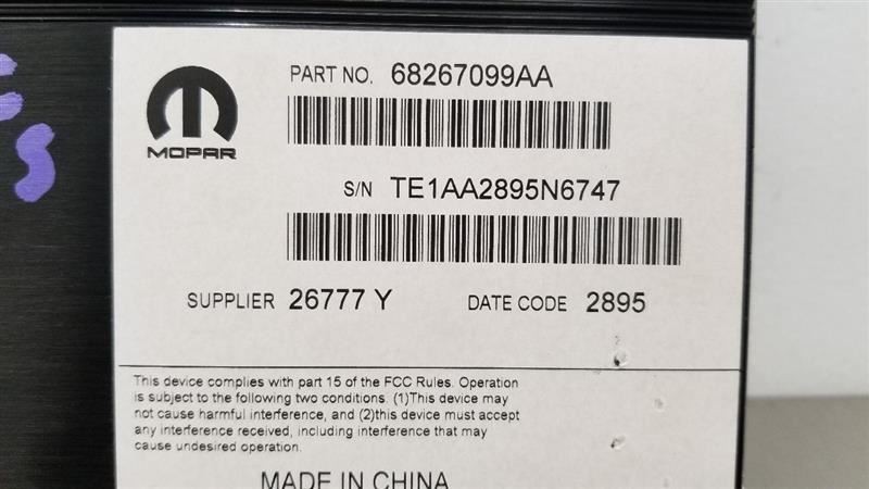 16 DODGE RAM 2500 RADIO AUDIO AMP AMPLIFIER CREW CAB 68267099AA