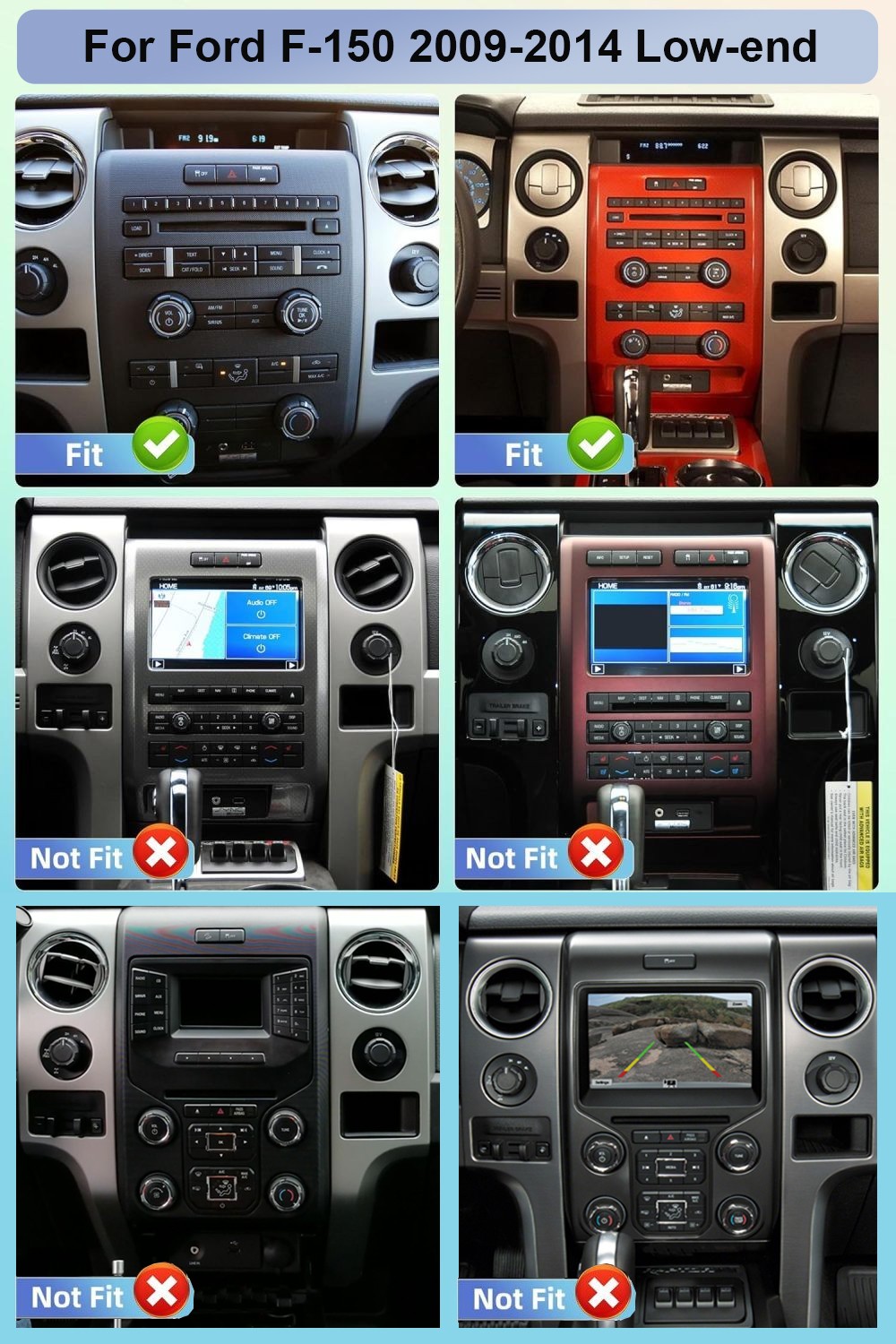 For Ford F-150 2009-2014 Apple Carplay Android 15 Car Stereo Radio GPS FM 2+64GB