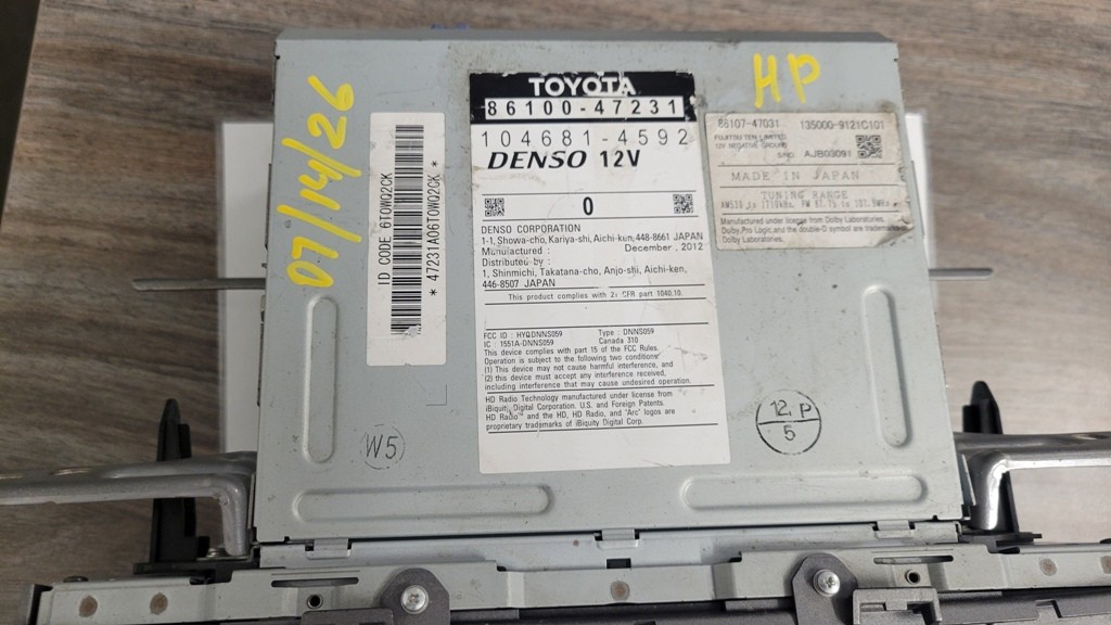 2012-2015 Toyota Prius JBL Navigation Radio Head Unit OEM 86100-47231