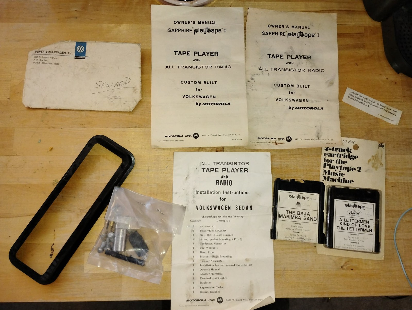 Volkswagen Sapphire Playtape I 1 Track VW Radio Excellent complete + accessories