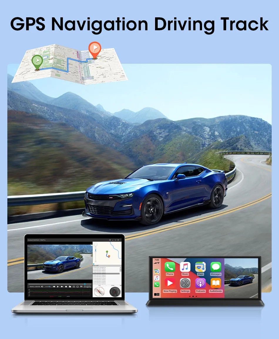 Janstie 11.26 inch Car DVR 4K Camera Rotatable Lens Recorder GPS Dashboard