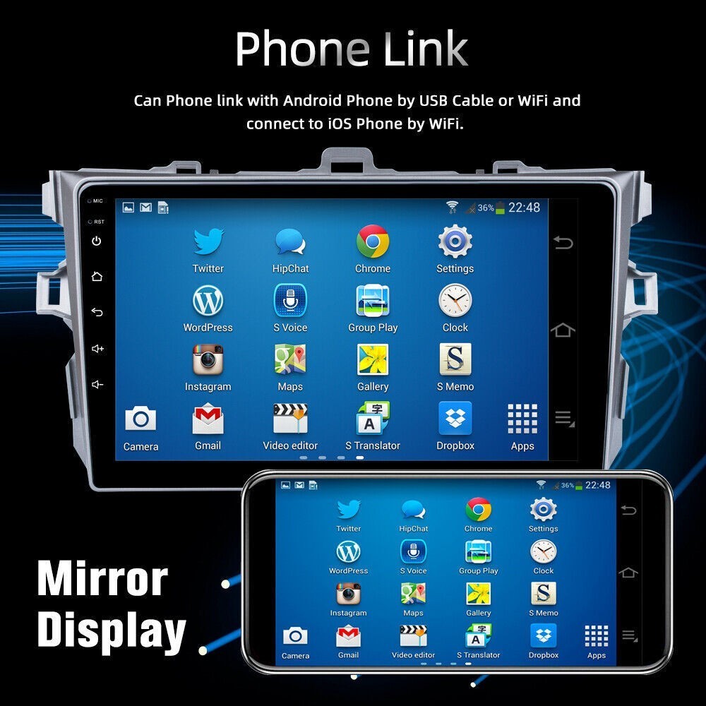 9” FOR TOYOTA COROLLA 2009-2013 Apple Car Radio Android 15 GPS Navi Stereo 32G