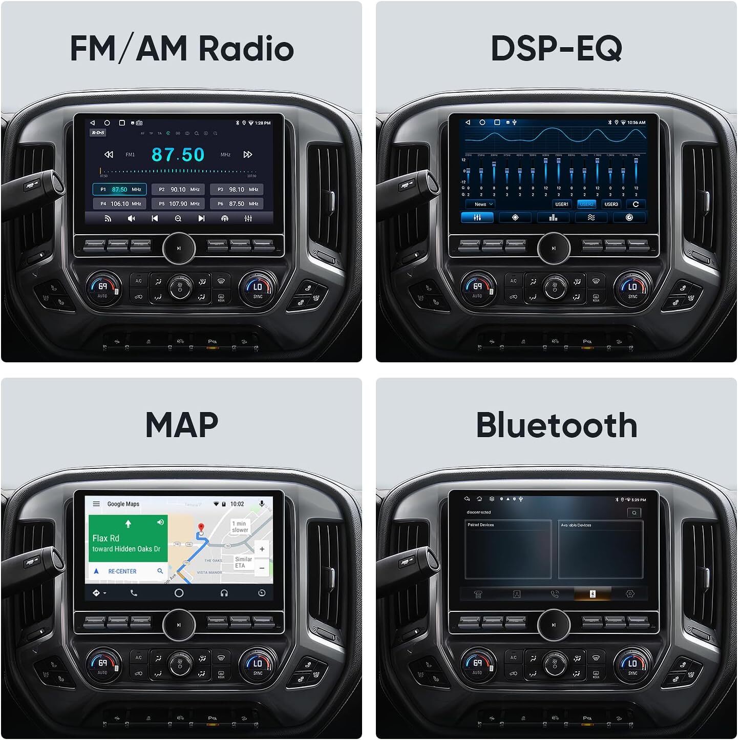 Car Stereo for Chevy Silverado/GMC Sierra 2014-2018 Android 10″ Touchscreen 2+64