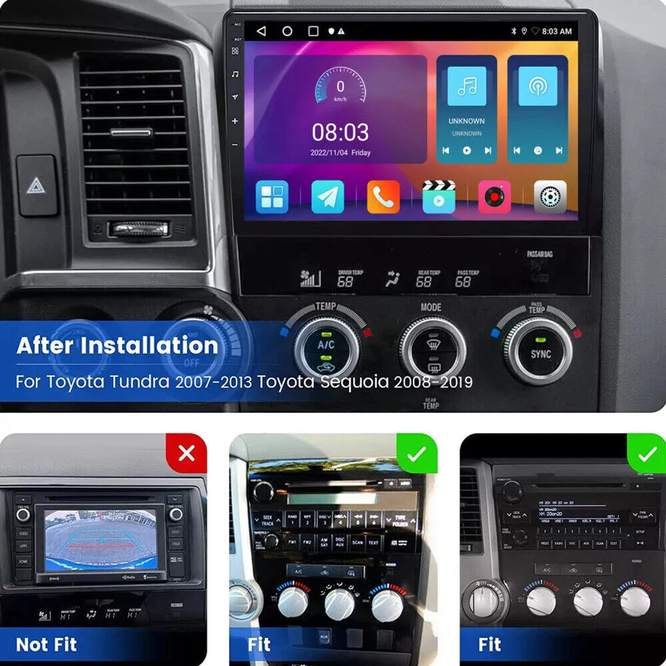 Car Radio Stereo Carplay For Toyota Tundra Sequoia 2+32G 10in Quad Core Radio