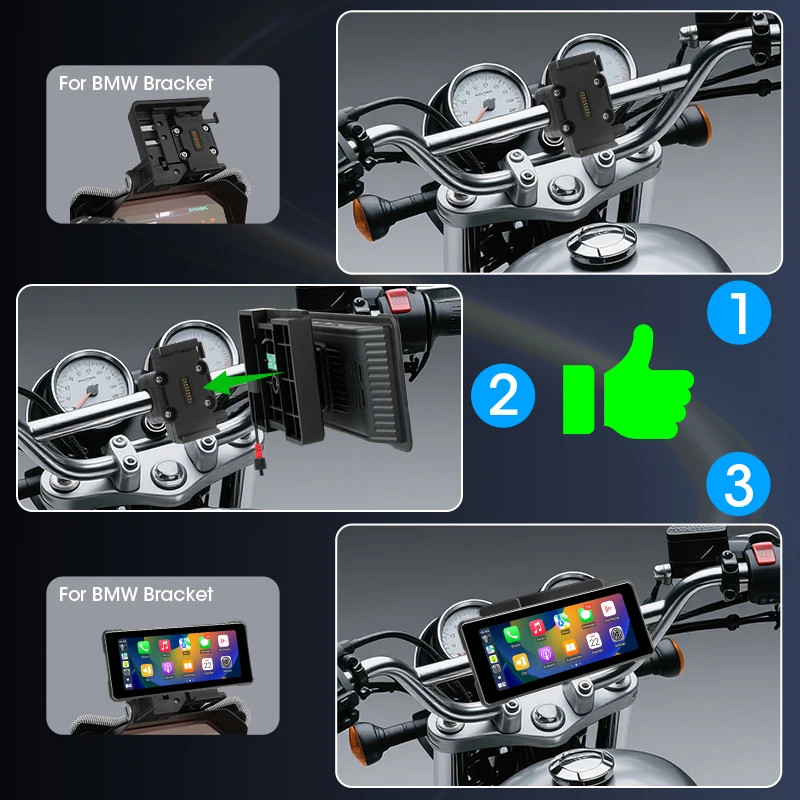 Janstie New Motorcycle CarPlayGPS Portable Digital Moto Dashboard Display Screen