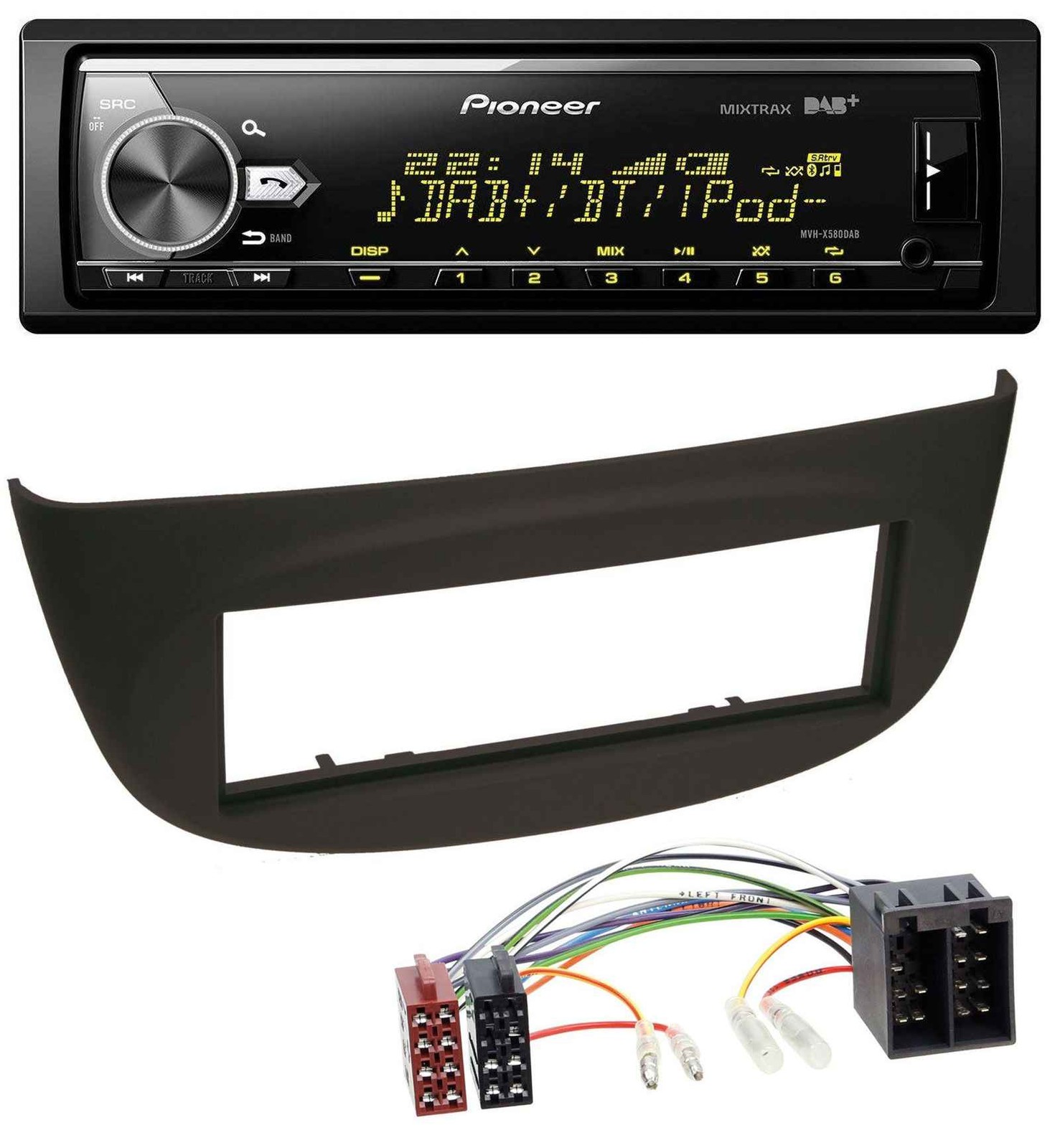 Pioneer Bluetooth USB DAB MP3 Car Stereo for Renault Twingo (07-12) Black
