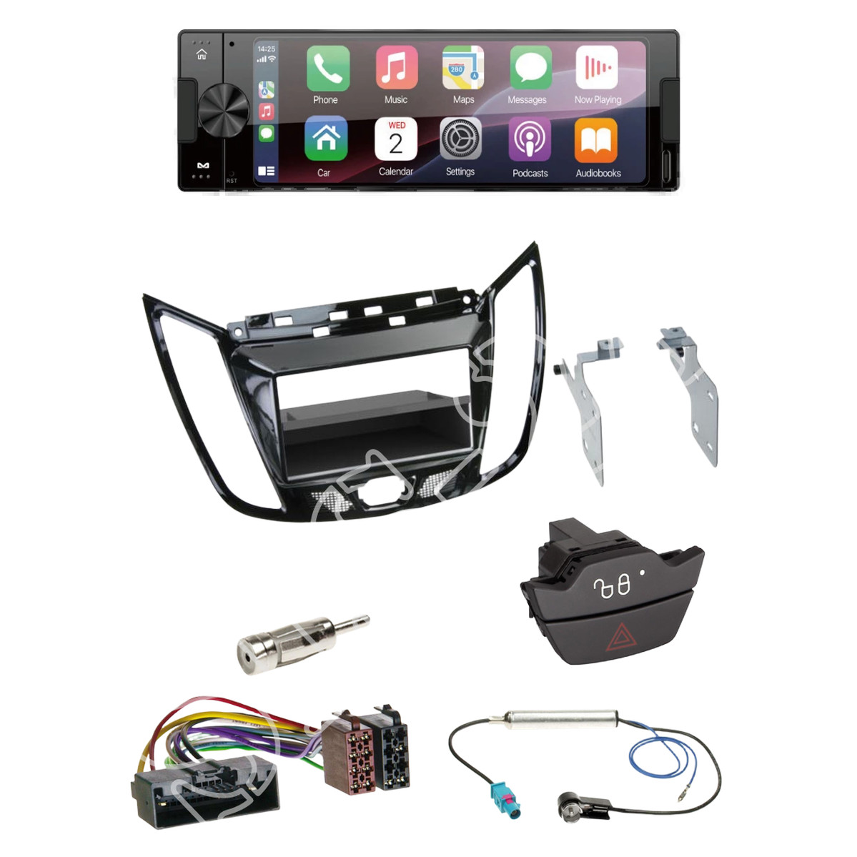 Ampire CPR60 radio DAB + with installation kit for Ford C-MAX (DXA) from 12/2010
