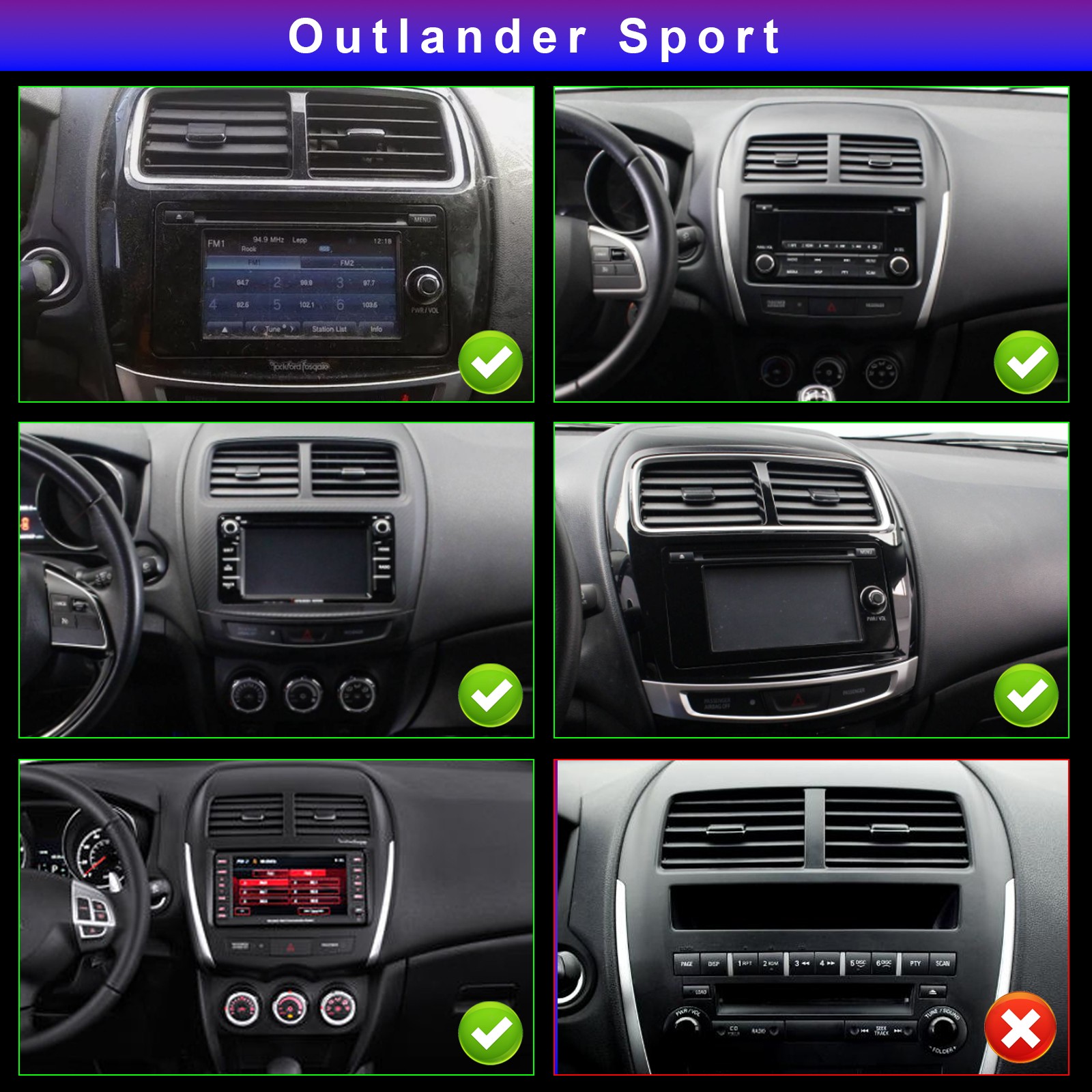 For 2018-2021 Mitsubishi Outlander Carplay Android 14 Car Stereo Radio Navi GPS
