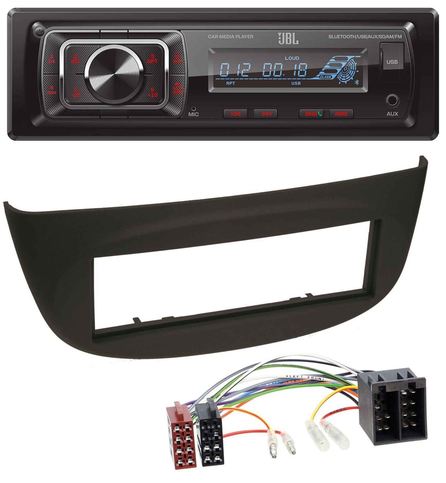 JBL SD Aux MP3 USB Bluetooth Car Stereo for Renault Twingo (07-12) Black