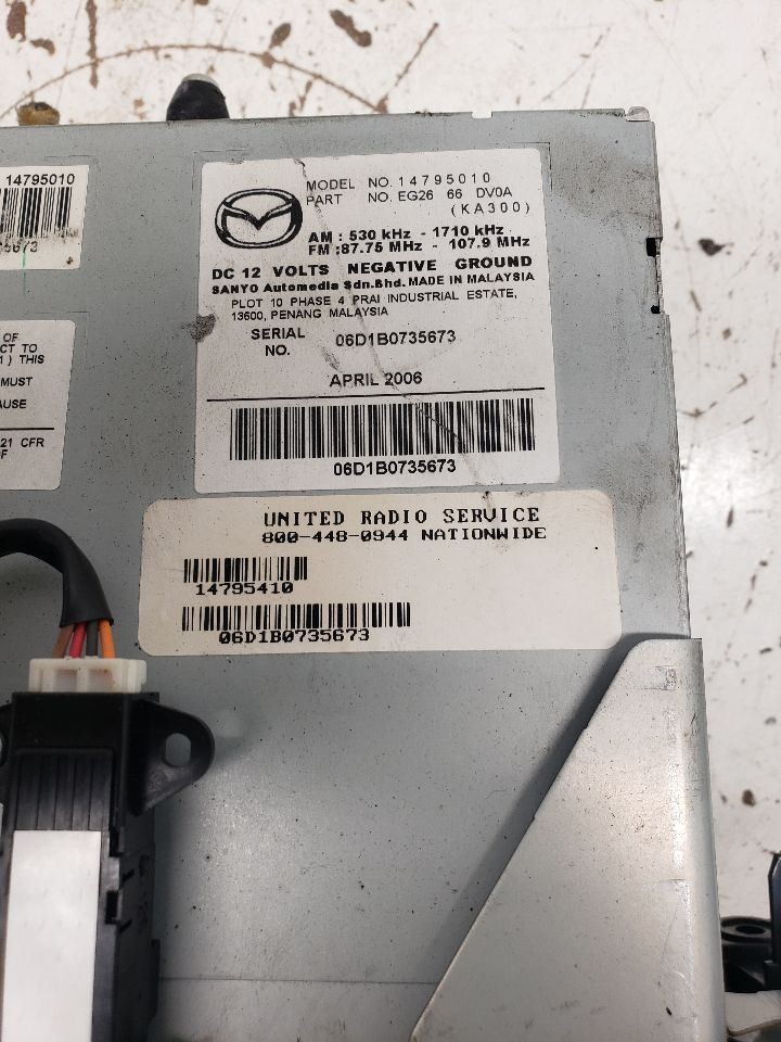 2007-2008 Mazda CX-7 Radio AM FM CD 6 Disc Stereo Receiver OEM 1343561