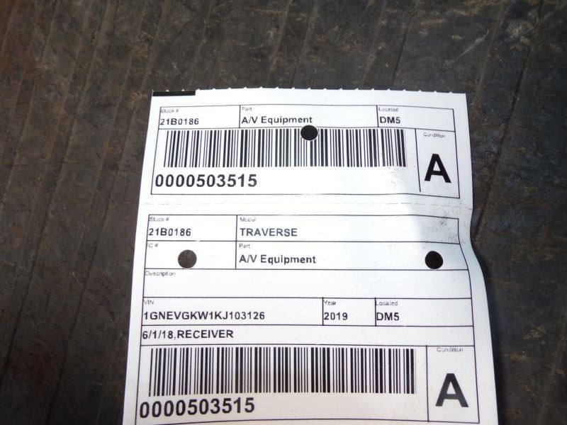 Audio Equipment Radio Receiver Opt IO5 Fits 18-21 TRAVERSE 1331396