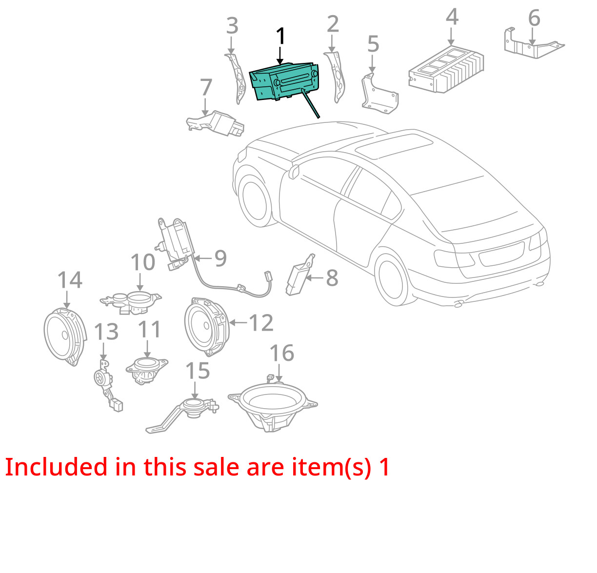 08-09 Lexus GS350 GS450 GS460 Pioneer Radio Receiver ID P6869 OEM 8612030F90E0