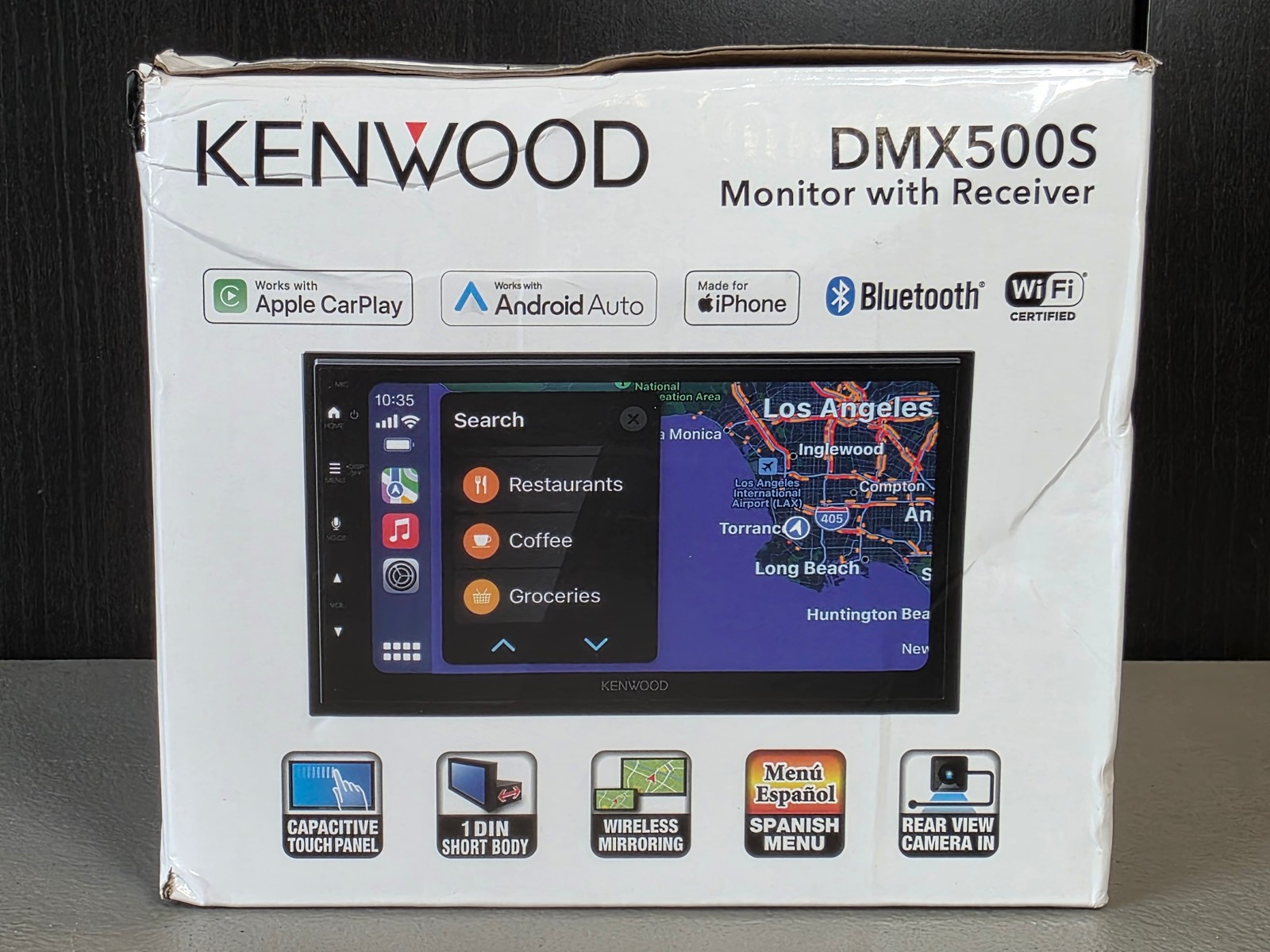 Kenwood DMX500S Monitor w/ Receiver -6.8″ Touchscreen, Bluetooth & Carplay