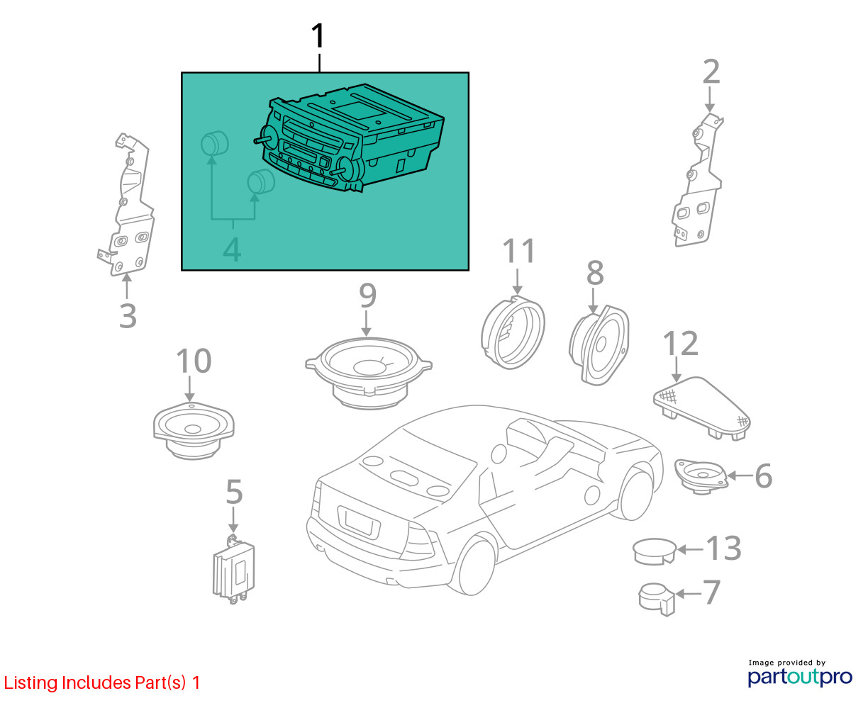 Audio Equipment Radio Am-fm-cassette-cd And DVD6 Fits 07-08 TL 4373555