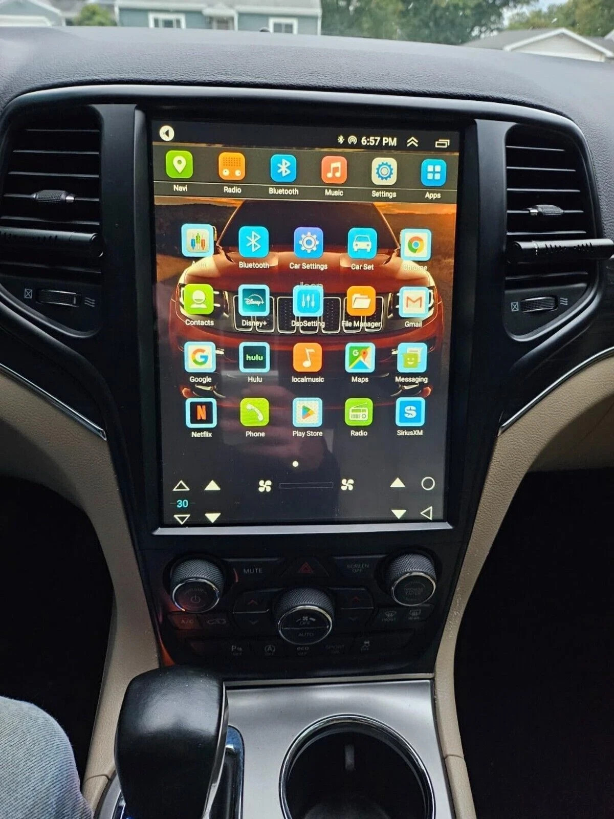 12.8″ Android Car RadioCarplay Stereo HD GPS For 2014-2020 Jeep Grand Cherokee