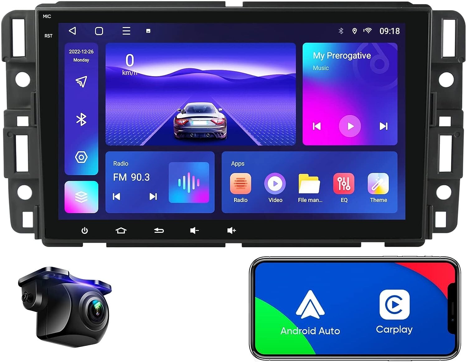 8″ Car Stereo Radio Android 12 Auto 3+32G Carplay for Chevrolet Chevy Silverado/