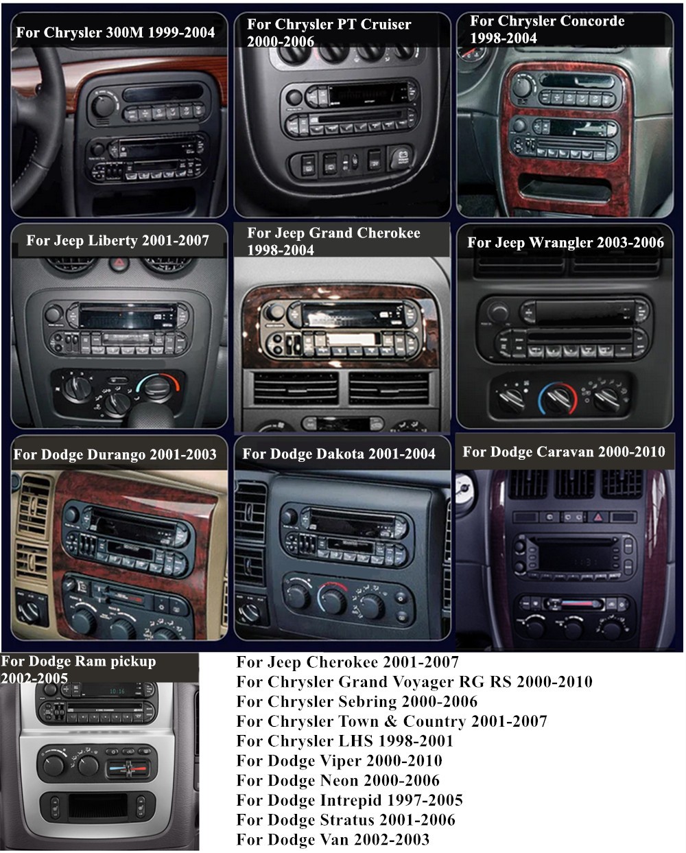 Touch Screen Car Stereo Radio BT FM/RDS Fit For Dodge Dakota Durango 2001-2003