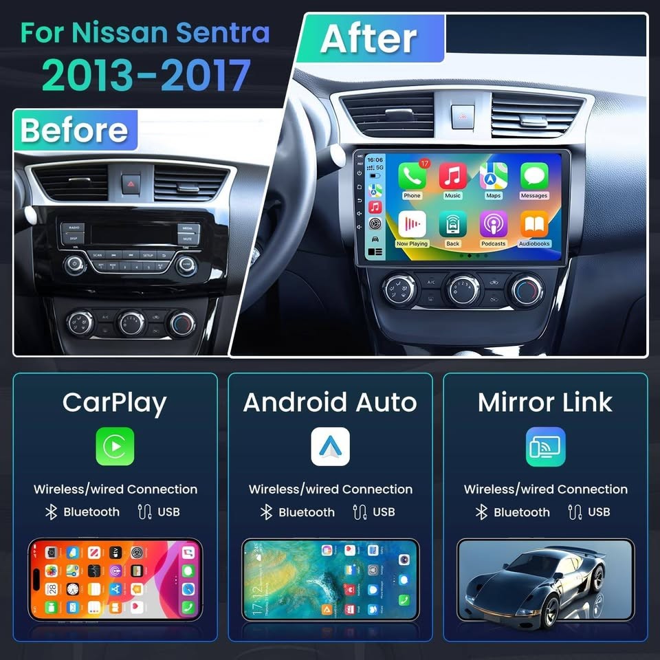Car Radio Nissan Sentra 2013-2017 10″ 1280×800 CarPlay Android Auto GPS