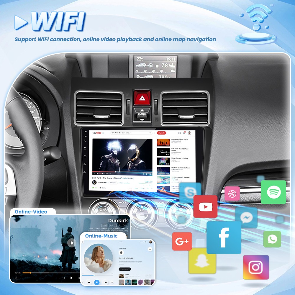 4+64GB 9” For Subaru Forester XV WRX 2015-18 Carplay Car Stereo Wifi Radio GPS
