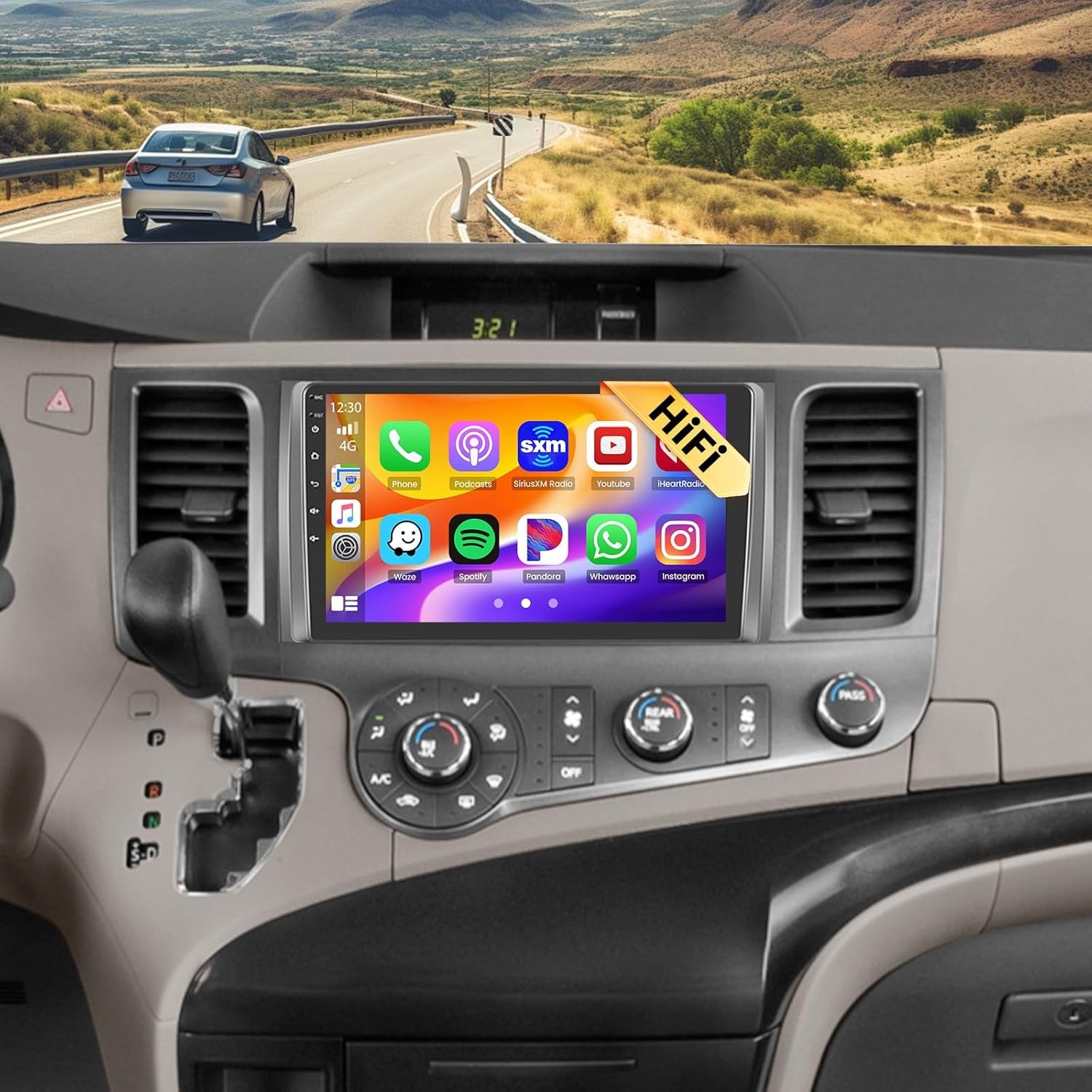 Car Radio Stereo Carplay For 2011-2014 Toyota Sienna GPS Android Auto