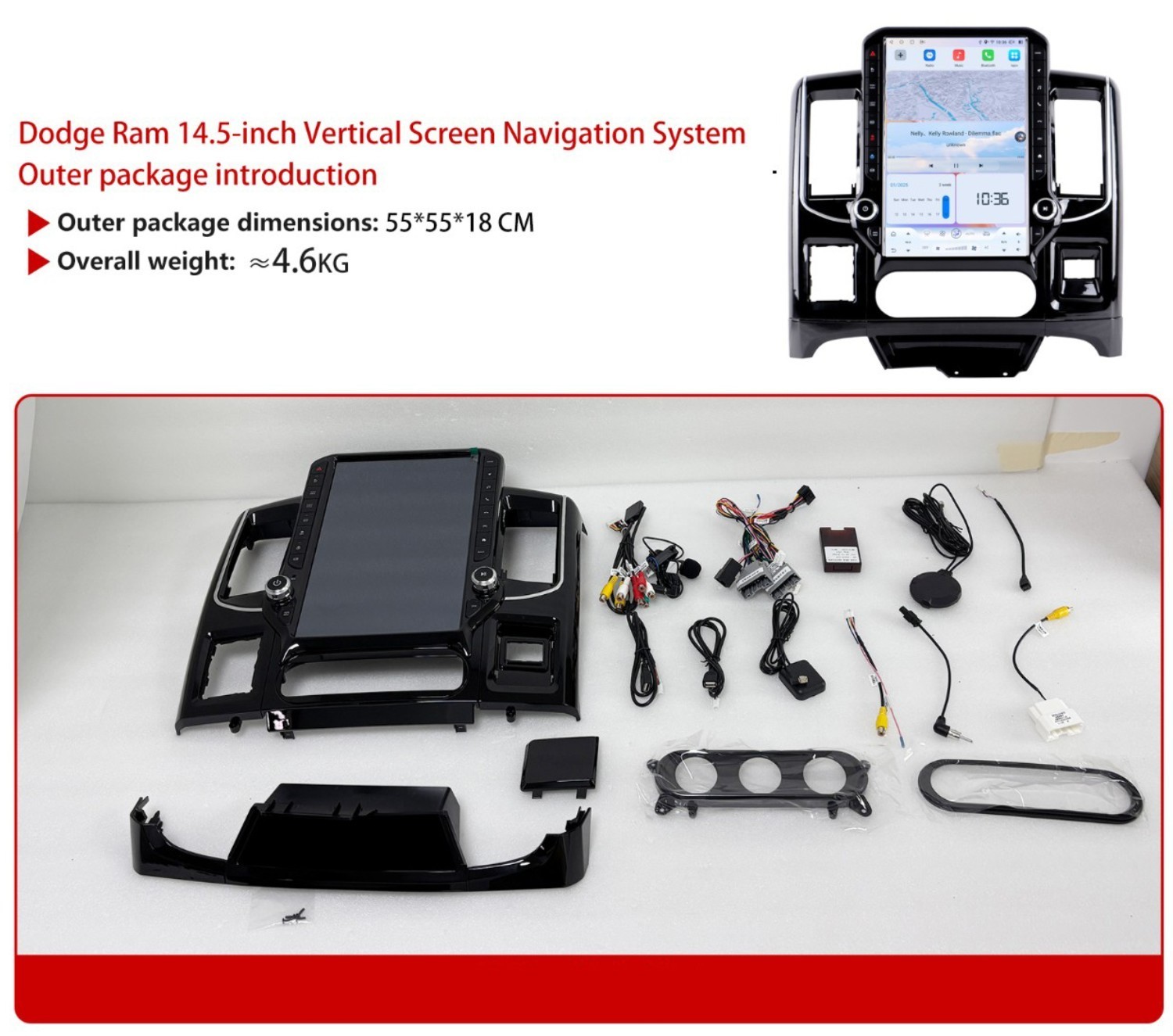 For Dodge RAM 1500 2500 3500 2008-2013 Car Radio Stereo SWC apple carplay Player