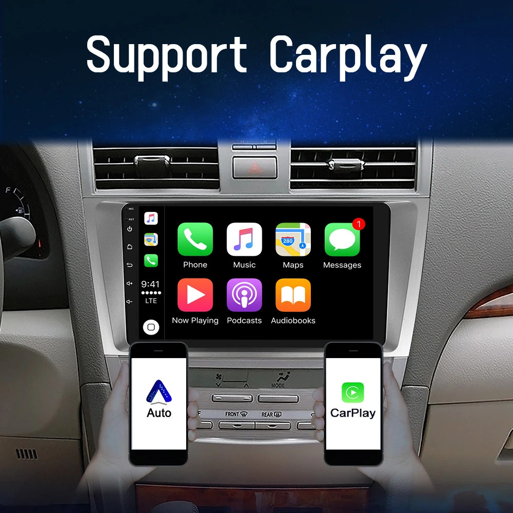 Android 12 Apple CarPlay GPS Navi For Toyota Camry 2007-2011 Car Stereo Radio
