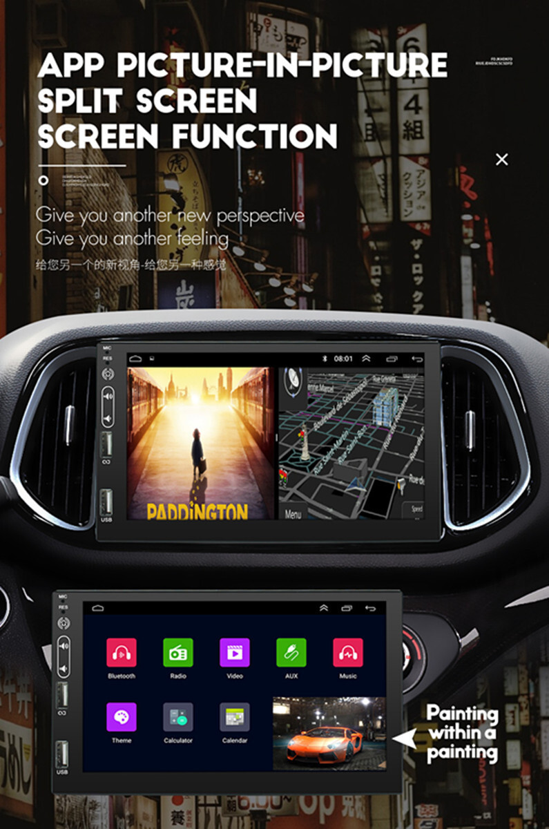 Car Stereo Radio GPS Player Audio Touch Screen 1+16G Mirror Link FM/RDS Video