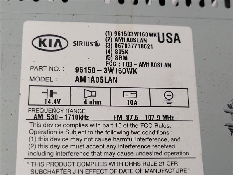 2014-2016 KIA SPORTAGE Audio Equipment Radio Receiver US Market