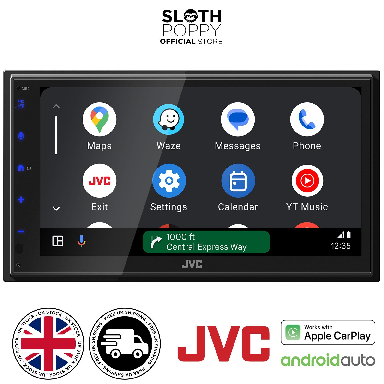 JVC KW-M593BT SS3 Car Stereo Apple CarPlay, Android Auto Bluetooth USB Mirroring
