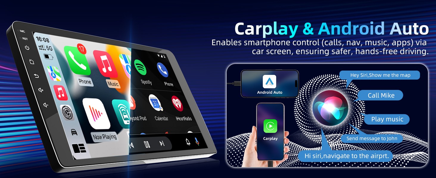 Car Stereo for Chevy Camaro 2010–2015 Wireless CarPlay & Android Auto AM/FM/RDS