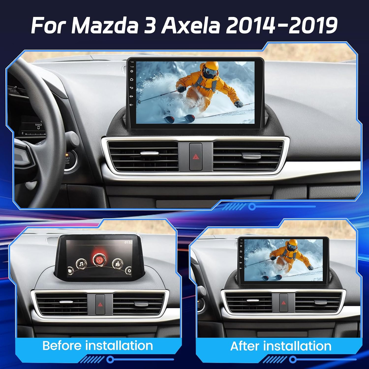 4GB+64GB Car Radio FOR 2014-2019 MAZDA 3 AXELA Android 16 GPS Navi WIFICarPlay