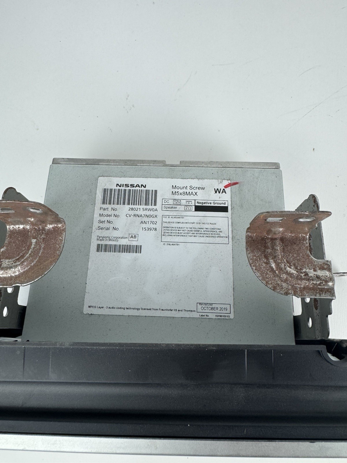 2020 Nissan Kicks/Versa Radio Receiver Assembly (28021-5RW0A OEM)