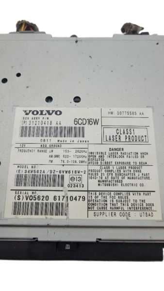 2004-2007 Volvo 40 Series Radio Disc Player Audio 40 SERIES OEM 401148
