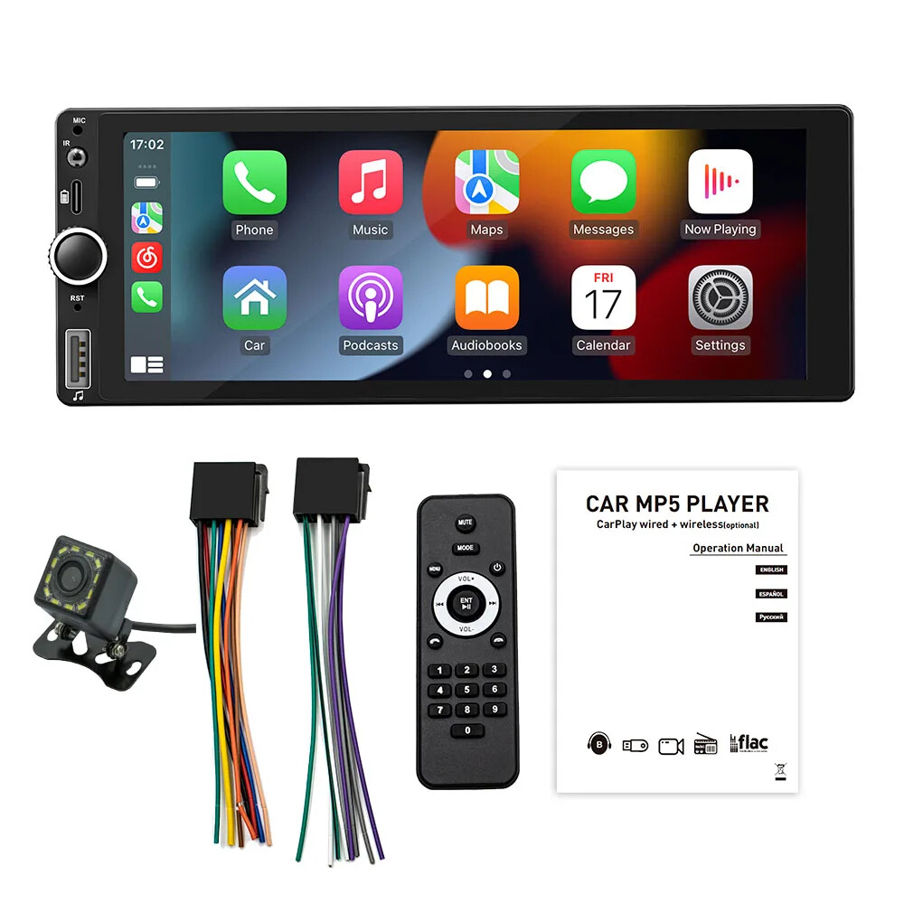 1din 6.86″ HD Car Radio Multimedia Link Bluetooth USB FM Camera MP5 Player
