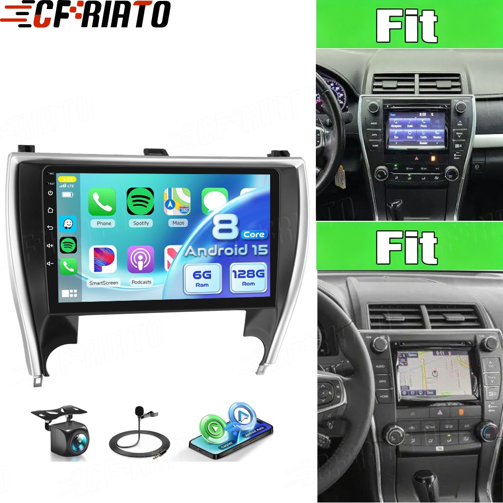 6+128G Android 15 For JBL 2015-2017 Toyota Camry Car Radio GPS Stereo FM CarPlay