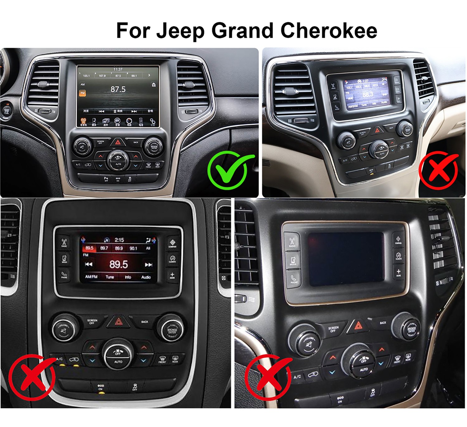 For Jeep Grand Cherokee 2014-2021 32G Carplay Android14 Radio GPS Navi Head Unit