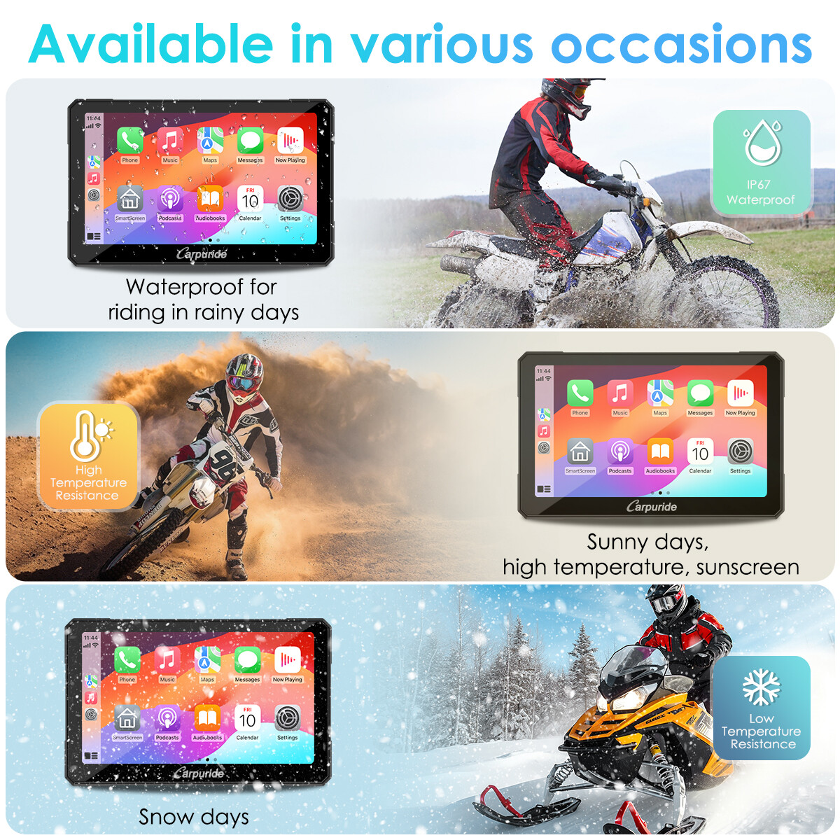 Carpuride W712D TPMS Wireless Carplay Wired Controlled Rotatable screen Dash Cam