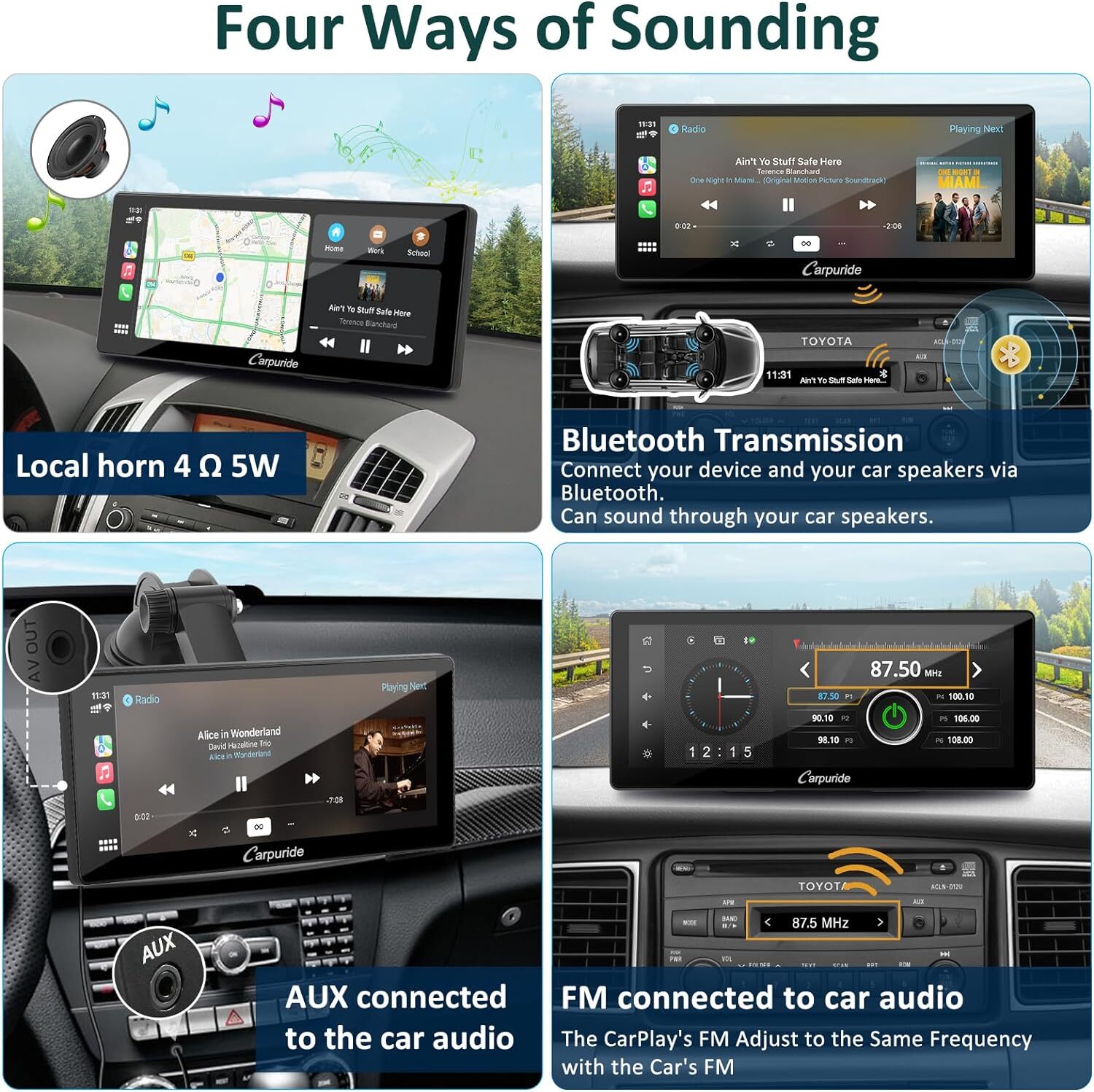 Carpuride 10.3” IPS Touch Screen Wireless Carplay Android Auto Car Radio Receive
